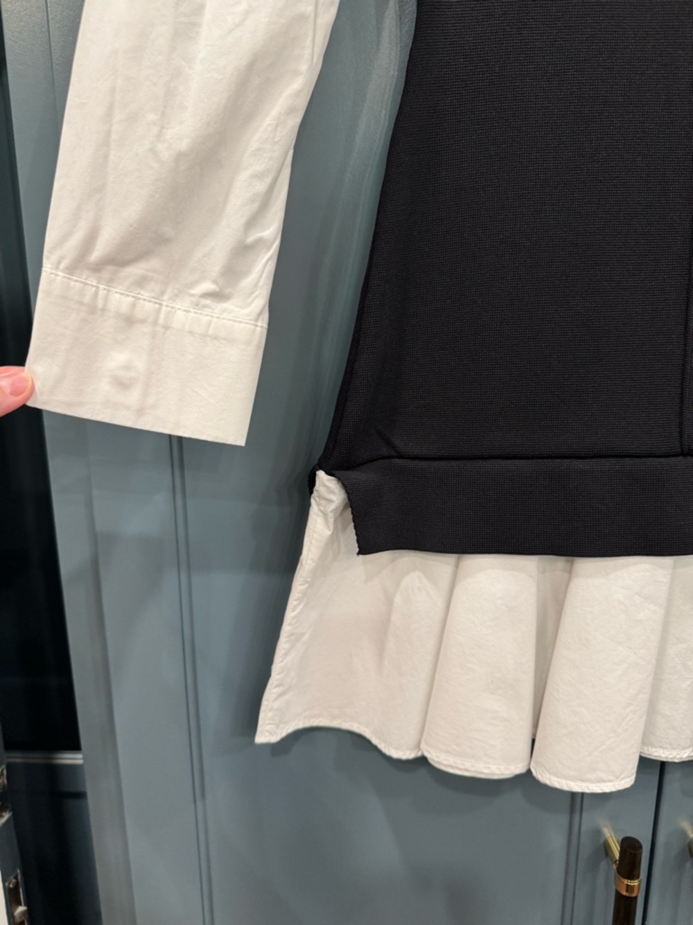 English Factory Black & White Layered Shirt Dress - Picture 2 of 3